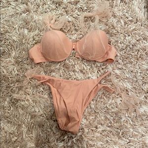 Woman’s pink bikini